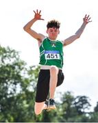 22 August 2020; Donal Kearns of Cushinstown AC, Meath, competing in the Men's Long Jump during Day One of the Irish Life Health National Senior and U23 Athletics Championships at Morton Stadium in Santry, Dublin. Photo by Sam Barnes/Sportsfile