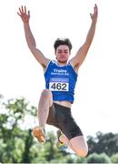 22 August 2020; Luke O Carroll of Tralee Harriers AC, Kerry, competing in the Men's Long Jump during Day One of the Irish Life Health National Senior and U23 Athletics Championships at Morton Stadium in Santry, Dublin. Photo by Sam Barnes/Sportsfile