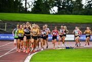 22 August 2020; Nakita Burke of Letterkenny AC, Donegal, leads the field whilst competing in the Women's 5000m during Day One of the Irish Life Health National Senior and U23 Athletics Championships at Morton Stadium in Santry, Dublin. Photo by Sam Barnes/Sportsfile