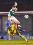 27 August 2020; Liam Scales of Shamrock Rovers in action against Lauri Ala-Myllymäki of Ilves during the UEFA Europa League First Qualifying Round match between Shamrock Rovers and Ilves at Tallaght Stadium in Dublin. Photo by Eóin Noonan/Sportsfile