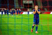 27 August 2020; Dan Casey of Bohemians reacts after missing a penalty during the UEFA Europa League First Qualifying Round match between Fehervar and Bohemians at MOL Aréna Sóstó in Székesfehérvár, Hungary. Photo by Vid Ponikvar/Sportsfile