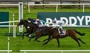 28 August 2020; Brazil, left, with Wayne Lordan up, passes the post ahead of second and third place respectively Colour Sergeant, centre, with Colin Keane up, and Flying Visit, right, with Kevin Manning up, to win the Irish Stallion Farms EBF C & G Maiden at The Curragh Racecourse in Kildare. Photo by Seb Daly/Sportsfile