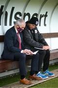 28 August 2020; Galway United manager John Caulfield and coach Johnny Glynn, right, prior to the Extra.ie FAI Cup Second Round match between Galway United and Shelbourne at Eamonn Deacy Park in Galway. Photo by Stephen McCarthy/Sportsfile