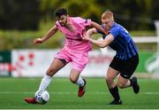 28 August 2020; Karl Fitzsimons of Wexford in action against Mark Birrane of Athlone Town during the Extra.ie FAI Cup Second Round match between Athlone Town and Wexford at Athlone Town Stadium in Athlone, Westmeath. Photo by Ben McShane/Sportsfile