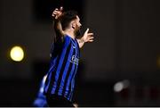 28 August 2020; Lee Duffy of Athlone Town celebrates after scoring his side's fourth goal during the Extra.ie FAI Cup Second Round match between Athlone Town and Wexford at Athlone Town Stadium in Athlone, Westmeath. Photo by Ben McShane/Sportsfile