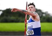 23 August 2020; Dylan Kearns of Finn Valley AC, Donegal, competing in the Men's Javelin during Day Two of the Irish Life Health National Senior and U23 Athletics Championships at Morton Stadium in Santry, Dublin. Photo by Sam Barnes/Sportsfile