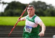 23 August 2020; Conal Campion of St. Andrews AC, Meath, competing in the Men's Javelin during Day Two of the Irish Life Health National Senior and U23 Athletics Championships at Morton Stadium in Santry, Dublin. Photo by Sam Barnes/Sportsfile