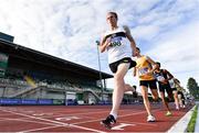 23 August 2020; John Travers of Donore Harriers, Dublin, leads the field whilst competing in the Men's 5000m during Day Two of the Irish Life Health National Senior and U23 Athletics Championships at Morton Stadium in Santry, Dublin. Photo by Sam Barnes/Sportsfile