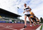23 August 2020; John Travers of Donore Harriers, Dublin, leads the field whilst competing in the Men's 5000m during Day Two of the Irish Life Health National Senior and U23 Athletics Championships at Morton Stadium in Santry, Dublin. Photo by Sam Barnes/Sportsfile