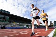 23 August 2020; John Travers of Donore Harriers, Dublin, left, and Darragh McElhinney of U.C.D. AC, Dublin,  lead the field whilst competing in the Men's 5000m during Day Two of the Irish Life Health National Senior and U23 Athletics Championships at Morton Stadium in Santry, Dublin. Photo by Sam Barnes/Sportsfile