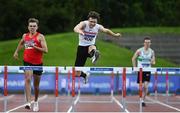 23 August 2020; Matthew Behan of Crusaders AC, Dublin, clears the last hurdle on his way to winning the Men's 400m Hurdles during Day Two of the Irish Life Health National Senior and U23 Athletics Championships at Morton Stadium in Santry, Dublin. Photo by Sam Barnes/Sportsfile