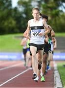 23 August 2020; John Travers of Donore Harriers, Dublin, leads the field whilst competing in the Men's 5000m during Day Two of the Irish Life Health National Senior and U23 Athletics Championships at Morton Stadium in Santry, Dublin. Photo by Sam Barnes/Sportsfile