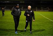 28 August 2020; Galway United manager John Caulfield, right, and coach Johnny Glynn following the Extra.ie FAI Cup Second Round match between Galway United and Shelbourne at Eamonn Deacy Park in Galway. Photo by Stephen McCarthy/Sportsfile