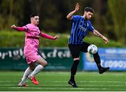 28 August 2020; Lee Duffy of Athlone Town and Conor Crowley of Wexford during the Extra.ie FAI Cup Second Round match between Athlone Town and Wexford at Athlone Town Stadium in Athlone, Westmeath. Photo by Ben McShane/Sportsfile