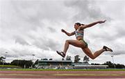 29 August 2020; Saragh Buggy of St. Abbans AC, Laois, on her way to winning the Women's Triple Jump event during day three of the Irish Life Health National Senior and U23 Athletics Championships at Morton Stadium in Santry, Dublin. Photo by Sam Barnes/Sportsfile