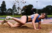 29 August 2020; Grace Furlong of Waterford AC, competing in the Women's Triple Jump event during day three of the Irish Life Health National Senior and U23 Athletics Championships at Morton Stadium in Santry, Dublin. Photo by Sam Barnes/Sportsfile