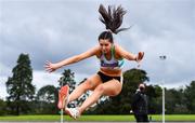 29 August 2020; Kim O'Hare of Raheny Shamrock AC, Dublin, competing in the Women's Triple Jump event during day three of the Irish Life Health National Senior and U23 Athletics Championships at Morton Stadium in Santry, Dublin. Photo by Sam Barnes/Sportsfile
