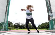 29 August 2020; Ciara Sheehy of Emerald AC, Limerick, competing in the Women's Discus event during day three of the Irish Life Health National Senior and U23 Athletics Championships at Morton Stadium in Santry, Dublin. Photo by Sam Barnes/Sportsfile