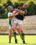 29 August 2020; Ger Healion of Kilcormac-Killoughey in action against Trevor Corcoran of Coolderry during the Offaly County Senior Hurling Championship Group 1 Round 3 match between Kilcormac-Killoughey and Coolderry at St Brendan's Park in Birr, Offaly. Photo by Matt Browne/Sportsfile