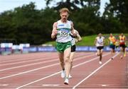 29 August 2020; Sean Tobin of Clonmel AC, Tipperary, crosses the line to win the Men's 10,000m event during day three of the Irish Life Health National Senior and U23 Athletics Championships at Morton Stadium in Santry, Dublin. Photo by Sam Barnes/Sportsfile