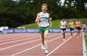 29 August 2020; Sean Tobin of Clonmel AC, Tipperary, crosses the line to win the Men's 10,000m event during day three of the Irish Life Health National Senior and U23 Athletics Championships at Morton Stadium in Santry, Dublin. Photo by Sam Barnes/Sportsfile