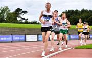 29 August 2020; John Travers of Donore AC, Dublin, leads the field during the Men's 10,000m event during day three of the Irish Life Health National Senior and U23 Athletics Championships at Morton Stadium in Santry, Dublin. Photo by Sam Barnes/Sportsfile