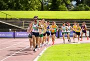 29 August 2020; Mick Clohisey of Raheny Shamrocks AC, Dublin, leads the field whilst competing in the Men's 10000m event during day three of the Irish Life Health National Senior and U23 Athletics Championships at Morton Stadium in Santry, Dublin. Photo by Sam Barnes/Sportsfile