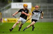 29 August 2020; Diarmuid Phelan of Danesfort in action against Oisin Knox of Mullinavat during the Kilkenny County Senior Hurling Championship Round 1 match between Danesfort and Mullinavat at UPMC Nowlan Park in Kilkenny. Photo by Seb Daly/Sportsfile