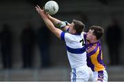 29 August 2020; Jarlath Curley of St Vincent's in action against Dara Mullin of Kilmacud Crokes during the Dublin County Senior Football Championship Quarter-Final match between Kilmacud Crokes and St Vincent's at Parnell Park in Dublin. Photo by Piaras Ó Mídheach/Sportsfile