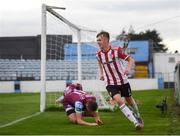 29 August 2020; Ciaron Harkin of Derry City celebrates after scoring his side's first goal during the Extra.ie FAI Cup Second Round match between Drogheda United and Derry City at United Park in Drogheda, Louth. Photo by Stephen McCarthy/Sportsfile