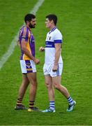 29 August 2020; Diarmuid Connolly of St Vincent's and Cian O'Sullivan of Kilmacud Crokes in conversation after the Dublin County Senior Football Championship Quarter-Final match between Kilmacud Crokes and St Vincent's at Parnell Park in Dublin. Photo by Piaras Ó Mídheach/Sportsfile