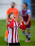29 August 2020; Stephen Mallon of Derry City celebrates after scoring his side's second goal during the Extra.ie FAI Cup Second Round match between Drogheda United and Derry City at United Park in Drogheda, Louth. Photo by Stephen McCarthy/Sportsfile