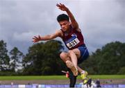 29 August 2020; Michael Tony of Lios Tuathail AC, Kerry, competing in the Men's Triple Jump event during day three of the Irish Life Health National Senior and U23 Athletics Championships at Morton Stadium in Santry, Dublin. Photo by Sam Barnes/Sportsfile