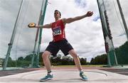 29 August 2020; James O'Neill of Gowran AC, Kilkenny, competing in the Men's Discus event during day three of the Irish Life Health National Senior and U23 Athletics Championships at Morton Stadium in Santry, Dublin. Photo by Sam Barnes/Sportsfile