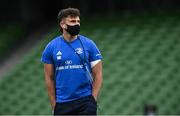29 August 2020; Hugo Keenan of Leinster ahead of the Guinness PRO14 Round 15 match between Ulster and Leinster at the Aviva Stadium in Dublin. Photo by Ramsey Cardy/Sportsfile