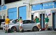 30 August 2020; Clonoulty Rossmore players get ready in the car park prior to during the Tipperary County Senior Hurling Championships Quarter-Final match between Clonoulty/Rossmore and Loughmore-Castleiney at Semple Stadium in Thurles, Tipperary. Photo by Harry Murphy/Sportsfile