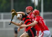 30 August 2020; Mikey Mahony of Ballygunner in action against Darragh Lyons, right, and Jason Roche of Passage during the Waterford County Senior Hurling Championship Final match between Passage and Ballygunner at Walsh Park in Waterford. Photo by Seb Daly/Sportsfile