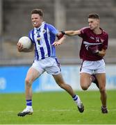 30 August 2020; Robbie McDaid of Ballyboden St Enda's gets past Cian Ivers of Raheny during the Dublin County Senior Football Championship Quarter-Final match between Ballyboden St Enda's and Raheny at Parnell Park in Dublin. Photo by Piaras Ó Mídheach/Sportsfile