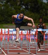 30 August 2020; Gerard O'Donnell of Carrick-on-Shannon AC, Leitrim, on his way to winning the Men's 110m Hurdles event during day four of the Irish Life Health National Senior and U23 Athletics Championships at Morton Stadium in Santry, Dublin. Photo by Sam Barnes/Sportsfile
