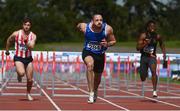 30 August 2020; Gerard O'Donnell of Carrick-on-Shannon AC, Leitrim, dips for the line on his way to winning the Men's 110m Hurdles event during day four of the Irish Life Health National Senior and U23 Athletics Championships at Morton Stadium in Santry, Dublin. Photo by Sam Barnes/Sportsfile