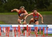 30 August 2020;  Lilly-Ann O'Hora of Dooneen AC, Limerick, left, on her way to finishing second in the Women's 100m Hurdles during day four of the Irish Life Health National Senior and U23 Athletics Championships at Morton Stadium in Santry, Dublin. Photo by Sam Barnes/Sportsfile