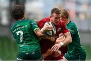 30 August 2020; Chris Farrell of Munster is tackled by Conor Oliver of Connacht during the Guinness PRO14 Round 15 match between Munster and Connacht at the Aviva Stadium in Dublin. Photo by Ramsey Cardy/Sportsfile