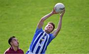 30 August 2020; Robbie McDaid of Ballyboden St Enda's gathers possession ahead of Rutherson Real of Raheny during the Dublin County Senior Football Championship Quarter-Final match between Ballyboden St Enda's and Raheny at Parnell Park in Dublin. Photo by Piaras Ó Mídheach/Sportsfile