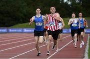 30 August 2020; Harry Purcell of Trim AC, Meath, centre, on his way to winning the Men's 800m event, ahead of Cian McPhillips of Longford AC, left, who finished second, during day four of the Irish Life Health National Senior and U23 Athletics Championships at Morton Stadium in Santry, Dublin. Photo by Sam Barnes/Sportsfile