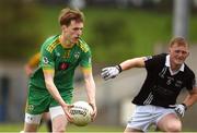 30 August 2020; Kevin O'Hanlon of Carrickmacross in action against Jack Doogan of Magheracloone during the Monaghan County Senior Football Championship Quarter-Final match between Carrickmacross Emmets and Magheracloone at Inniskeen Grattans GAA Club in Inniskeen, Monaghan. Photo by Philip Fitzpatrick/Sportsfile