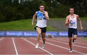 30 August 2020; Marcus Lawler of St Laurence O'Toole AC, Carlow, left, on his way to winning the Men's 200m event, ahead of Christopher O'Donnell of North Sligo AC, who finished third, during day four of the Irish Life Health National Senior and U23 Athletics Championships at Morton Stadium in Santry, Dublin. Photo by Sam Barnes/Sportsfile