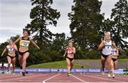 30 August 2020; Phil Healy of Bandon AC, Cork, 12,  crosses the line to win the Women's 200m  event, ahead of Sarah Lavin of Emerald AC, Limerick, 8, who finished second, during day four of the Irish Life Health National Senior and U23 Athletics Championships at Morton Stadium in Santry, Dublin. Photo by Sam Barnes/Sportsfile