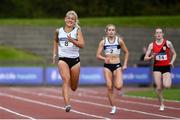 30 August 2020;  Sarah Lavin of Emerald AC, Limerick, on her way to finishing second in the Women's 200m event during day four of the Irish Life Health National Senior and U23 Athletics Championships at Morton Stadium in Santry, Dublin. Photo by Sam Barnes/Sportsfile