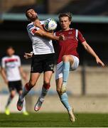 30 August 2020; Michael Duffy of Dundalk in action against David Hurley of Cobh Ramblers during the Extra.ie FAI Cup Second Round match between Cobh Ramblers and Dundalk at St Colman's Park in Cobh, Cork. Photo by Eóin Noonan/Sportsfile