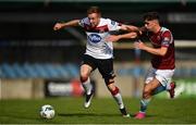 30 August 2020; Sean Hoare of Dundalk in action against Conor Drinan of Cobh Ramblers during the Extra.ie FAI Cup Second Round match between Cobh Ramblers and Dundalk at St Colman's Park in Cobh, Cork. Photo by Eóin Noonan/Sportsfile